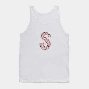 Floral Monogram Letter S Tank Top